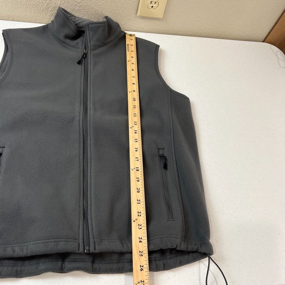 Lands End Men's Full Zip Fleece Vest Jacket Sleeveless Black Size Medium - Picture 11 of 12